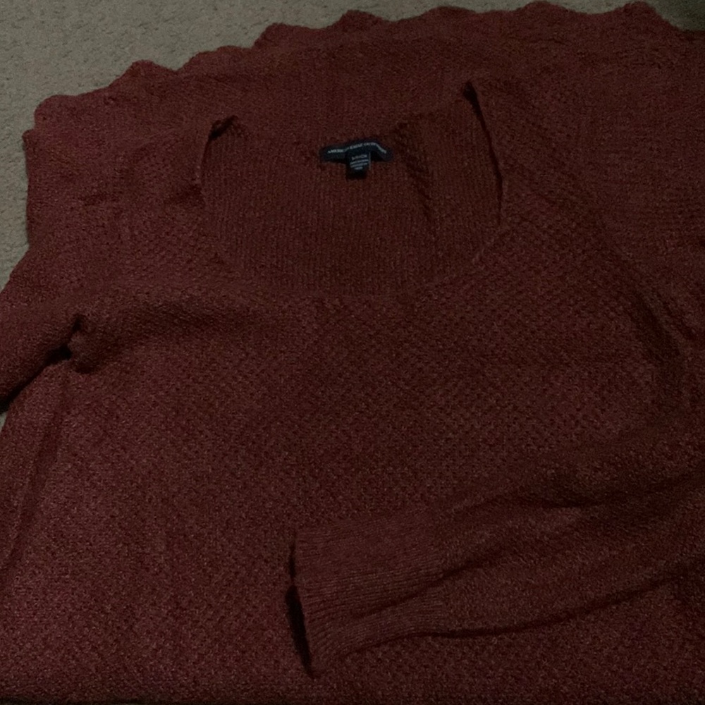 Burgundy sweater dress